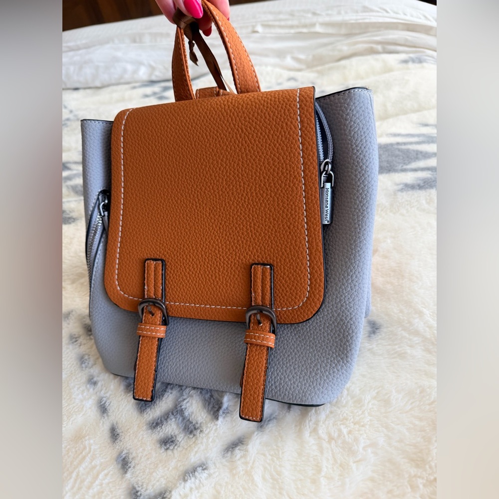 Stylish Gray and Tan Backpack